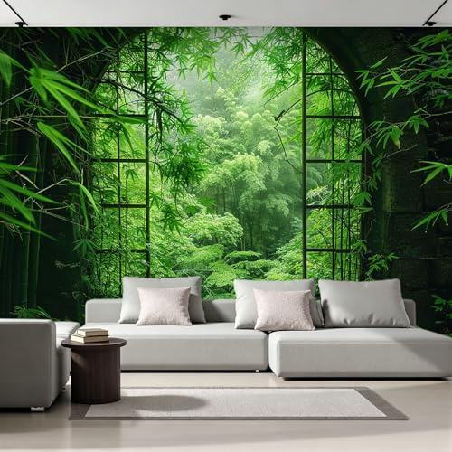 Genérico Fotomurales 3D Bosque De Bambú 200x140 cm Fotomural Poster Pegamento Jardín Zen Fotomurales Papel pintado Living Oficina Dormitorio 30G-10