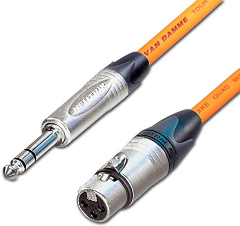 Female XLR to ¼ TRS Jack Lead. Balanced STARQUAD Mic Cable. Short 10m 6m 3m 20m (8m, Orange)