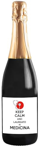 Prosecco DOC personalizzato - Idea Regalo per laureato o bottiglia personalizzata per il brindisi della festa di laurea (0,75, Keep Calm)
