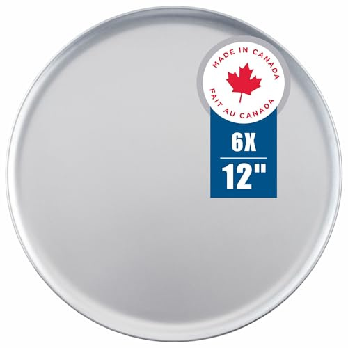 Norjac 12 Inch Pizza Pan, 6 Pack, Round Aluminum Pans, Baking Tray for Oven, Rust-Free, Durable & Long Lasting