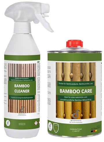 DE-COmmerce Kit d'entretien CLEANER + CARE Spray nettoyant Huile d'entretien pour bambou extérieur Clôture en bambou Brise-vue Kit d'entretien