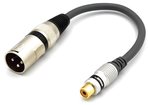 VITALCO XLR Stecker auf Cinch Buchse Adapter Mikrofon 3 Polig auf Chinch Audio Kabel Adapter