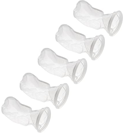 vhbw 5X Universal Filtersocke für Aquarien | Pools, Skimmer - Filterbeutel, Polyester, 18 x 45 cm, 150 Mikrometer, Weiß