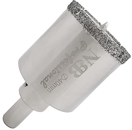 NBB Punte diamantate Frese diamantate con gambo triangolare corona diamantata nichelato perforazione in umido su marmo pietre ceramica granito piastrelle vetro trapano da banco e pistola (40mm)