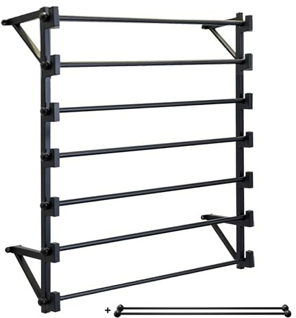FWTXZTER Wall Mounted Display Rack, 7-Layer Wall Wrapping Paper Ribbon Organizer for Flower Shop, Tie Scarf Rack Belt Towel Holder Retail Stores Metal Shelving