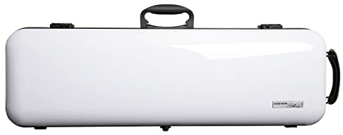 GEWA Violinkoffer AIR 2.1 - Made in Germany - weiß hochglanz - Thermoplast-Schale - Leicht und bruchsicher - Zahlenschloss - Zubehörtasche/Notentasche - Rucksackriemen - mit Seitengriff