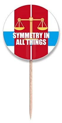 Symmetry In All Things - Banderas redondas para palillo de dientes