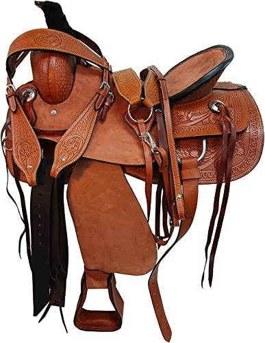 WILD RACE Premium Leder Western Roping Ranch Pferde Sattel/Premium Leather Western Roping Ranch Horse Saddle (18)