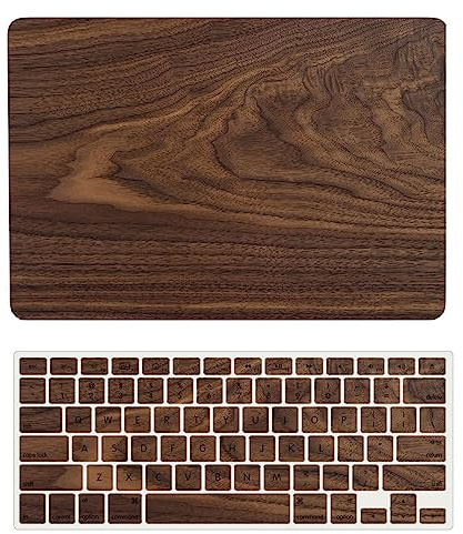 Hülle Kompatibel mit MacBook Pro 14 Zoll 2021/2023 Freisetzung A2442 A2779 M1/M2 Chip mit Touch ID, Plastik Hartschale Snap Case & Tastaturabdeckung für MacBook Pro 14 Zoll, Braunes Holz