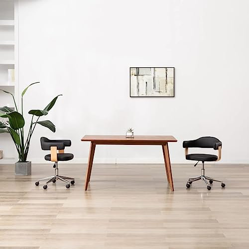DYRJDJWIDHW stühle,esszimmerstuhl,essstühle,Dining Chair,schmale stühle,Esszimmerstuhl Drehbar Schwarz Bugholz und Kunstlederessstuhl,besucherstuhl,wartezimmer stühle,Bequeme stühle,