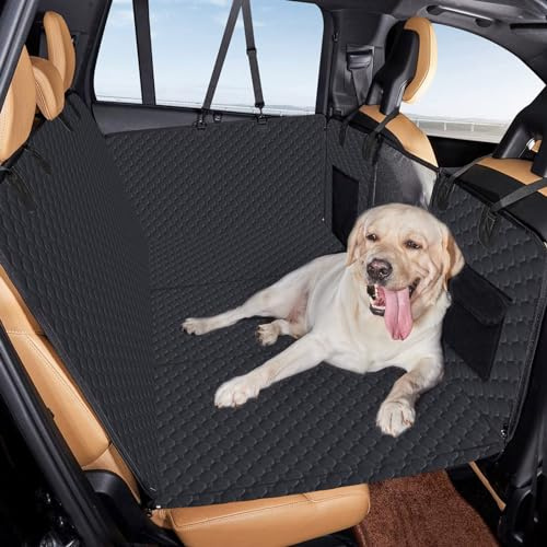 Kashyke Pfotenschutz Stabiler Autositzbezug, Dr Pfoten Extra Stabiler Hunde Autositz Hartfaserplatte Wasserdicht Und Kratzfest, Universelle Autositzbezug Hund Für Auto, SUV, Pickup (Schwarz)