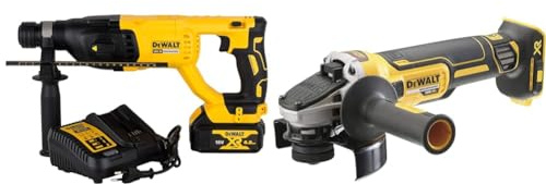 DEWALT - Perforateur-Burineur SDS-PLUS Brushless 2.6J 18V 4Ah Li-Ion - Sans Fil avec Coffret TSTAK & Meuleuse XR 18 V 125 mm Brushless DEWALT DCG405NT (machine nue)