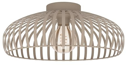 EGLO Deckenlampe Mogano 3, Deckenleuchte Wohnzimmer | Lampe Decke Schlafzimmer, Wohnzimmerlampe aus Metall in Beige, E27 Fassung, Ø 43 cm