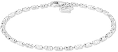 ECHTZEIT Glitter Silver Chain für Damen, Schmuck für Damen aus 925er Silber in strahlendem Glanz