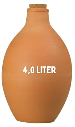 keep it grün Olla Bewässerungskrug aus durchlässigem Terracotta (4,0 Liter) | Unterflur-Bewässerung | poröser Tonkörper | Wasserspeicher zur passiven, gleichmäßigen Feuchteabgabe | reduziert Gießaufwand