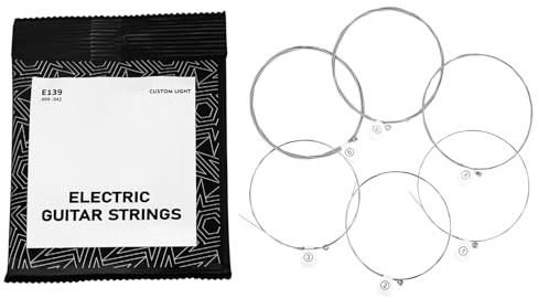 6 Stück Saiten für E-Gitarre .009-.042 E-Gitarrensaiten aus Kohlenstoffstahl Kern E-Gitarren-Saiten Nickel-Saiten Wicklung