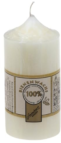 Stumpenkerzen Steinhart Kerzen 100% Bienenwachs Struktur Weiß 120 x Ø 55 mm Honigduft