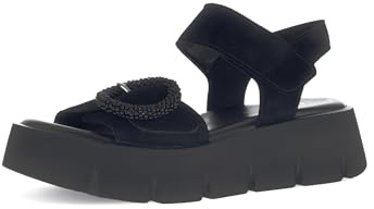 Gabor Damen Sandaletten, Frauen Sandalen,Best Fitting,offene Schuhe,Strandschuhe,Sommersandalen,bequem,flach,schwarz (Uni),40.5 EU / 7 UK