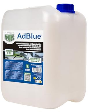 Motorkit Aditivo AdBlue en Garrafa de 5 litros con Cánula. para Motores Diésel con Tecnología SCR. Reduce Las Emisiones NOx y Cumple con los requisitos Euro IV, V y Vi