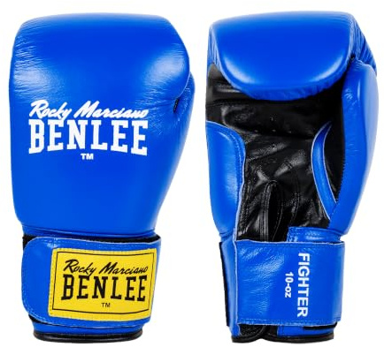 BENLEE Fighter Leder-Boxhandschuhe für das Training mit Klettverschluss | Boxhandschuhe aus Rindsleder mit mehrschichtiger Schaumstoffpolsterung & Handgelenkstabilisierung, ideal zum Boxen & Sparring