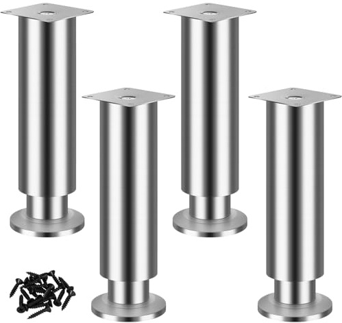 LRHAFET Möbelfüße Höhenverstellbar,Möbelbeine Metall Edelstahl, Möbelfüße Verstellbare, Furniture Legs,Möbelbeine für Schrank Fernsehschrank Bett Sofa Nachttisch Lehrstuhl. (20cm)