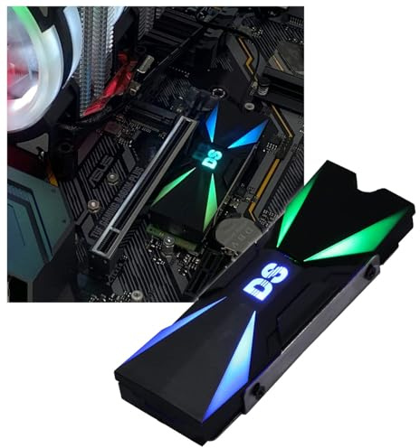 M2 SSD Heat Sink with 3PIN LED ARGB Header, Thermal Silicone pad for NGFF NVME 2280 M.2 PCIE, NVMe SSD or M.2 SATA SSD, Compatible with Aura or Mystic