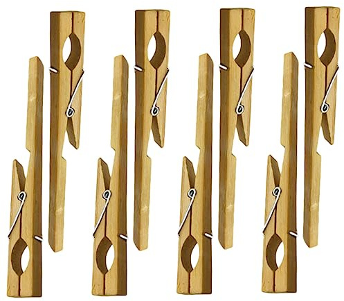 Pinza de Bambú para Tubos de Ensayo Marrón 8 Piezas