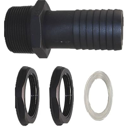 PawwJoy Buse de tuyau pour barils de pluie IBC, raccord de conduit de réservoir d'eau de jardin, trop-plein, kit de raccord rapide - 38 mm