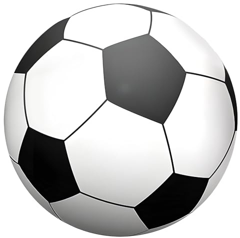 Chewtoyo Pallone da beach soccer gigante gonfiabile, 150 cm, bianco e nero, per divertimento all'aperto, in PVC, a lunga durata, ideale per feste, eventi sportivi e scuole