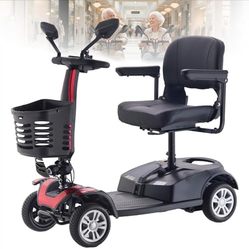Elektrisch Mobilitätsstuhl Mobilitätsscooter Für Erwachsene Mit Ladegerät Und Korb Komfortables Und Faltbares Design Für Ältere Menschen Und Behinderte