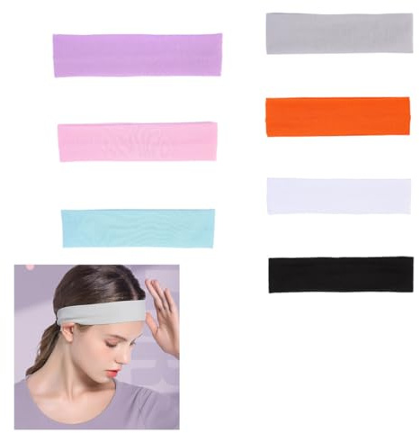 Fascia per Capelli 7Pezzi donna mare fascette estive uomo elastico capelli fascia sudore fronte Assorbente headband Sport Yoga Accessori