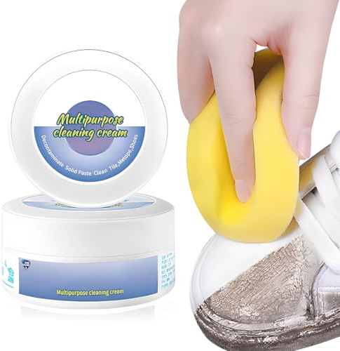 YUPZAR Crema limpiadora de zapatos 2025 – Limpiador multiusos para zapatillas, cuero, gamuza, lona y plástico – Elimina manchas y blanquea – Incluye esponja