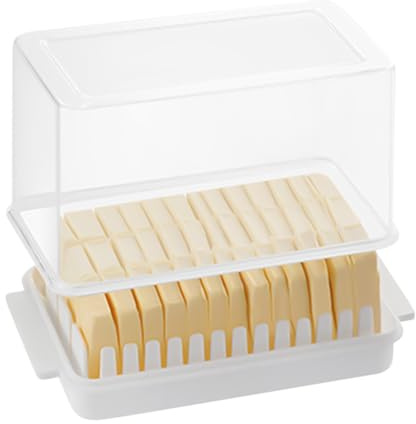 Butter Slicer - Airtight Storage & Easy-Cut Wire | Large Capacity Butter Container For 454g Blocks | Removable Dish Fridge Use, Kitchen Gadget For Home And Picnic