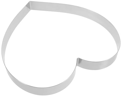 DECORNIJIA Moule à Gâteau de Cœur en Acier Inoxydable Diamètre 25 CM X Hauteur 3 CM Cercle à Mousse Polyvalent pour Pâtisserie Desserts Romantiques Saint-Valentin Mariages et Fêtes