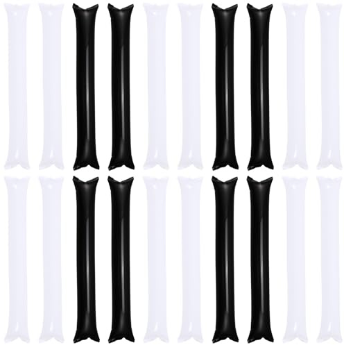 Cabilock Palos de Animación Inflables para Fiestas 24 Piezas, Colores y Negro Reforzados, Material Seguro y Duradero, Ideales para Conciertos, Eventos Deportivos y Animación al Aire