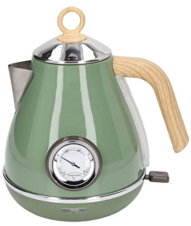 Cryfokt Bouilloire électrique de 1,7 L, Bouilloire à Eau en Acier Inoxydable de 1850 W à ébullition Rapide avec Arrêt Automatique et Affichage de la Température, pour le thé, le café, (GREEN)