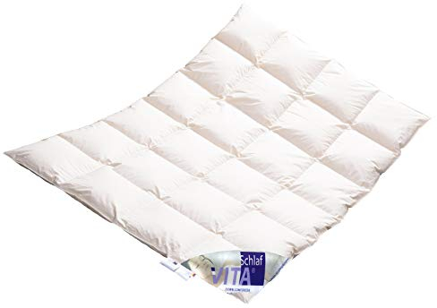 Vitaschlaf® W6- MEGA WARM Daunendecke WILDENTE Premium Daunenbett Made in Germany Since 1947 Größe (135x200cm)