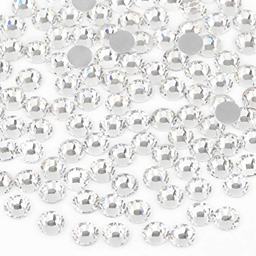 Beadsland Strasssteine zum Basteln,Kristall Weiss,SS10/1440pcs,2.7-2.9mm | Klare Strasssteine für Nagel,Flachem Rücken,Glasmaterial,zum Verzieren