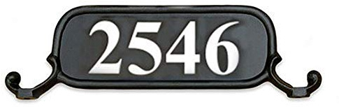 ADDRESSES OF DISTINCTION Williamsburg Style 3 Address Plate – Oversized Plaque for House Numbers – Rust Proof Aluminum Mailbox Topper – Mounting Hardware Included (Silver Reflective Vinyl Numbers)