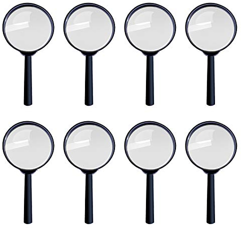 Goldge 8X Lupen Kinder-Lupen Spielzeug Mitgebsel für Kinder aus Kunststoff Acryl Party, Kindergeburtstag Geschenk