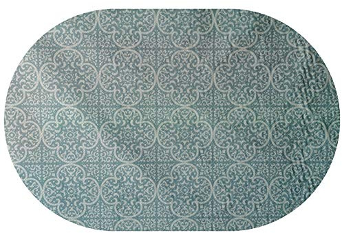 Garden Classic Gartentischdecke Outdoortischdecke Tischdecke Rund Oval Keramik Türkis Oval ca. 160 x 220 cm abwaschbar