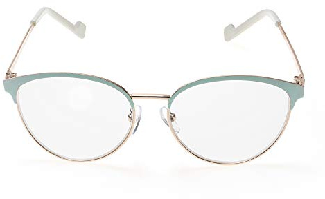 Contacta, Elle, Occhiali da Lettura per Donna, Occhiali Femminili e Accattivanti, Profili Dorati, Dettagli Pastello, Diottrie +3,50, Colore Verde Acqua, Confezione con Sacchetto Portaocchiali, 24g