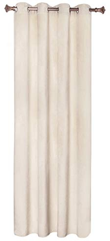 WOLTU Verdunklungsgardine mit Ösen Samtvorhang Blickdicht Thermogardine, 300 g/m² Schwere lichtundurchlässige Verdunklungsvorhang für Schlafzimmer Geräuschreduzierung Beige 140x225 cm (1 Stück)