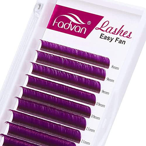 Extension Ciglia 0.07mm C Curl Lunghezza Mista 8-14mm 2D 3D 5D 10D 12D Viola Extension Ciglia Professionali Easy Fan Ciglia Volume (Viola 0.07 C Mix(8-14) | 0.07mm Ciglia Finte Naturali Qualità Premium Risultato professionale,Feste, Palcoscenici, Modelle