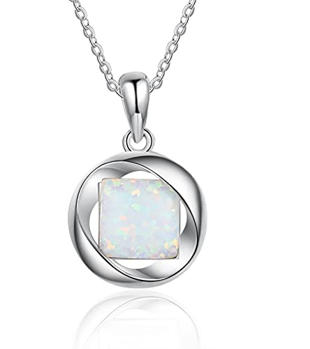 925 Sterling Silber Opal Anhänger Halsketten Für Frauen Platz Weißer Opal Stein Kettenglied Halsketten Edlen Schmuck