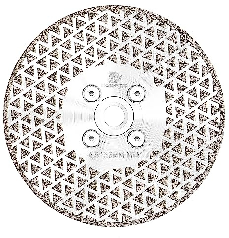 Electroplated Diamond Cutting Grinding Disc,BRSCHNITT 115mm for Granite Marble Single Side Coated Diamond Grinding Wheel with M14 Flange Angle Grinder Saw Blade
