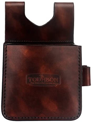 TOURBON Braunes Leder Taillenschießen Munitionstasche Schrotflintenhülle Tasche Werkzeuggürtelhalter