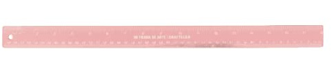 Craftelier - Metalllineal 45 cm (18) Farbe Rosa | Korkfuß - Zentimeter und Zoll