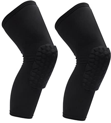 RiToEasysports Kniebandage, 2 Stück Kniebandage, Unisex, Verlängerte Waben-Anti-Kollisions-Kompressions-Kniebandage für Basketball