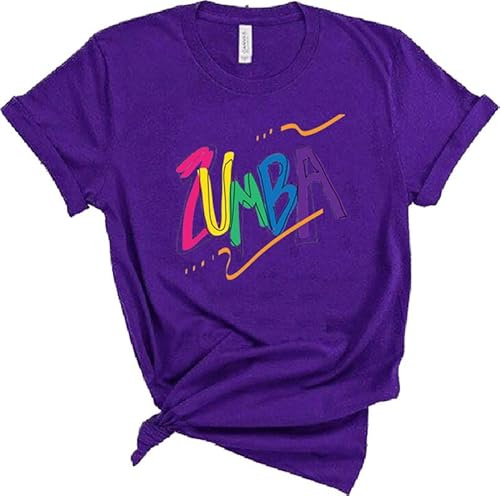 keephen T-Shirt pour Femmes avec imprimé Lettre Manches Courtes Haut décontracté pour Les Cours de Samba de cha-cha-cha de Fitness et d'entraînement de Danse